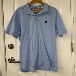 Robert Graham Polo Shirt‎ Men's Size Large Light Blue